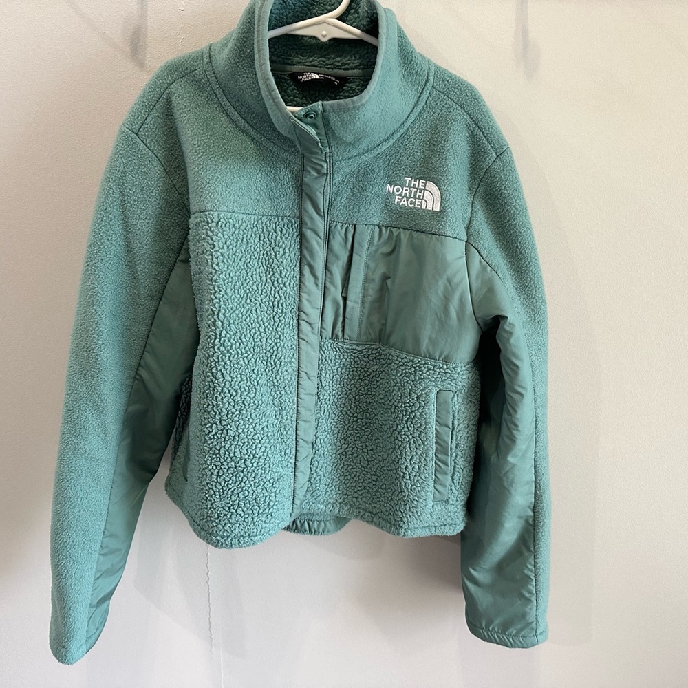 The North Face Girls Green Sherpa Fleece Jacket